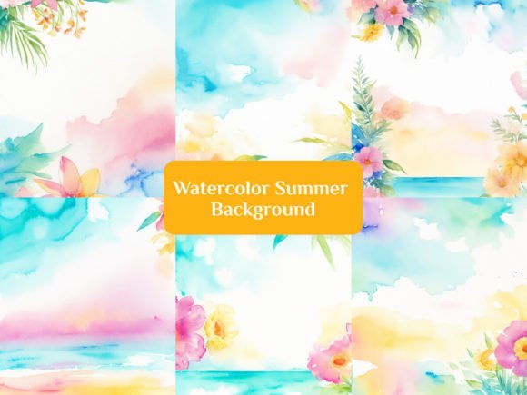01. Watercolor Summer Backgrounds: Your New Go-To Design Asset