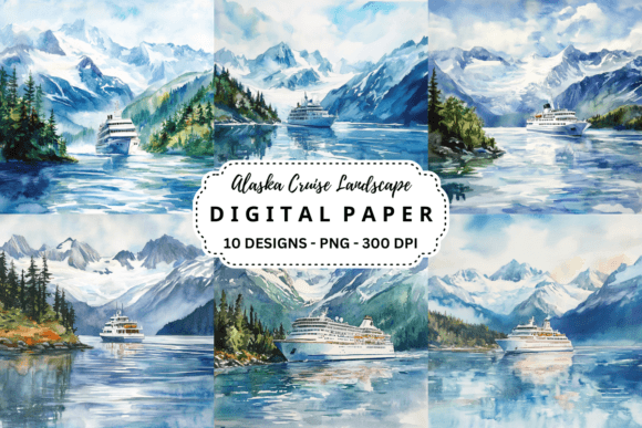 Alaska Cruise Landscape Backgrounds: Visual Assets for Designers
