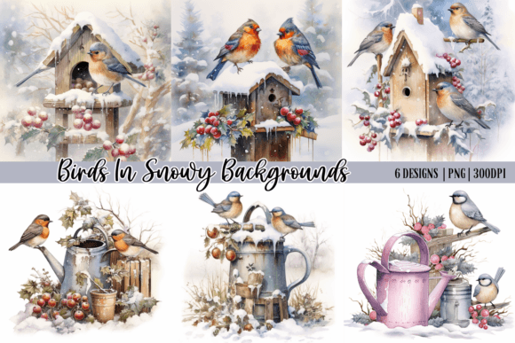 Birds in Snowy Backgrounds: A Designer's Winter Toolkit