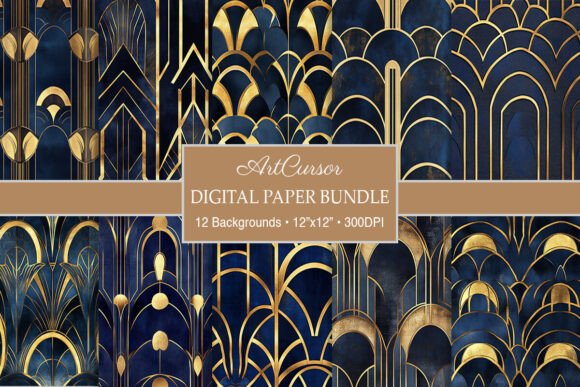 Blue & Gold Art Deco Digital Paper: A Designer's Guide