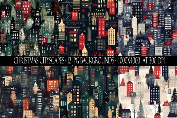Bring Your Holiday Designs to Life with Christmas Cityscape Backgrounds