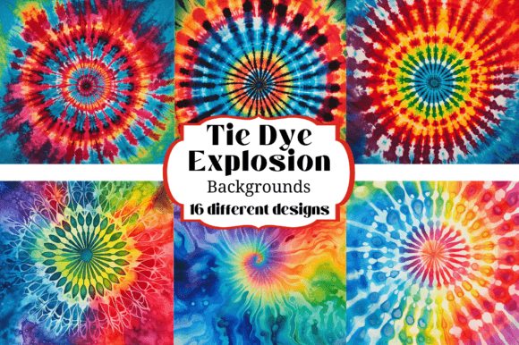 Color Explosion Tie Dye Backgrounds: 16 Vibrant Digital Assets