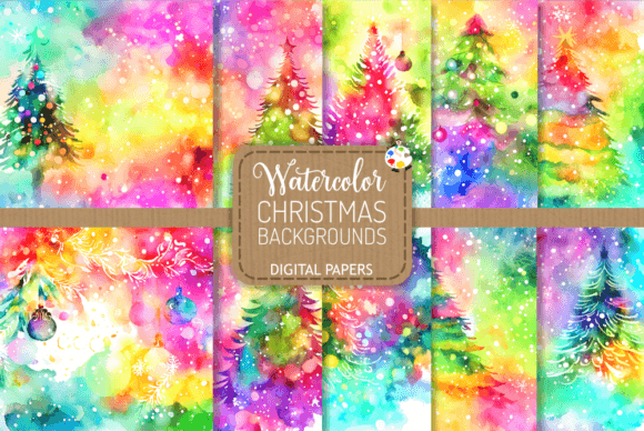 Crafting Festive Magic with Watercolor Christmas Tree Backgrounds