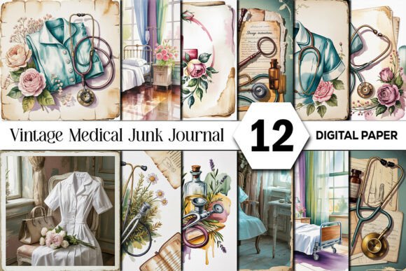 Designing with Nostalgic Character: The Allure of Vintage Medical Junk Journal Backgrounds