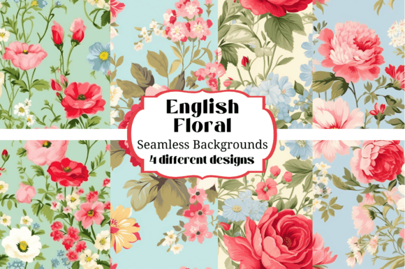 Elevate Your Designs with English Floral Seamless Backgrounds