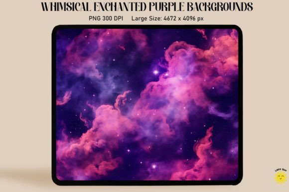 Enchanted Purple Smoke and Stars Backgrounds for Creative Projects