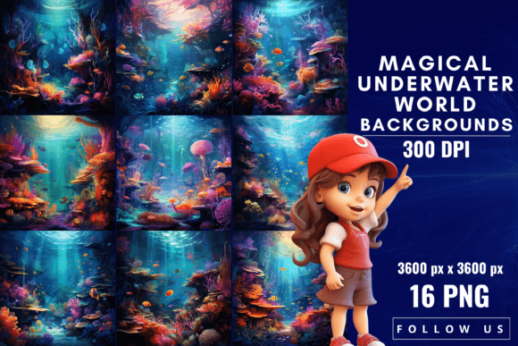 Magical Underwater World Backgrounds for Creative Projects