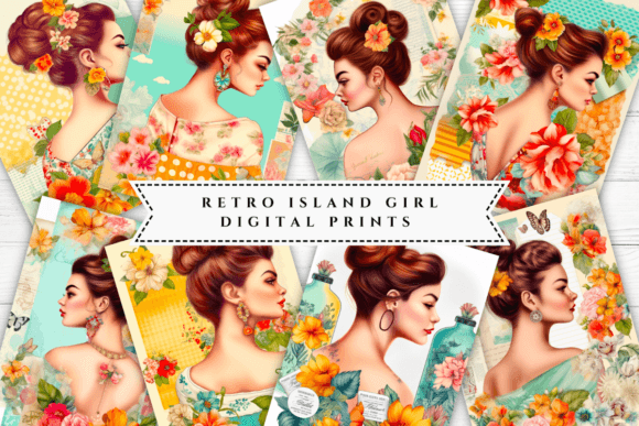 Retro Island Girl Backgrounds: Your Ticket to Tropical Paradise