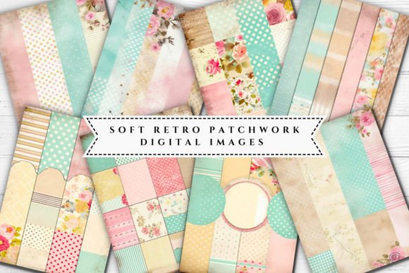 Shabby Chic Retro Backgrounds: Soft Patchwork for Junk Journals