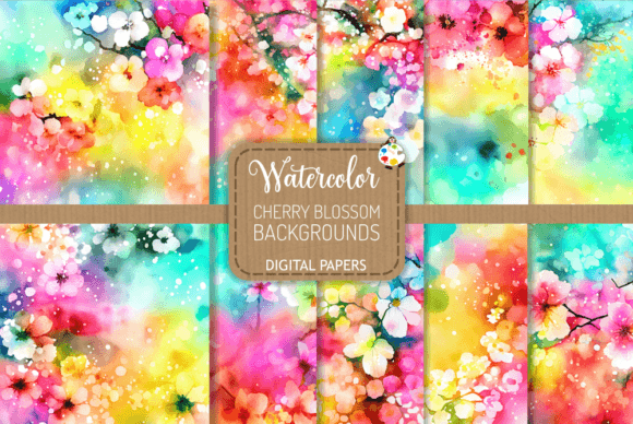 Spring in Bloom: Using Cherry Blossom Watercolor Backgrounds