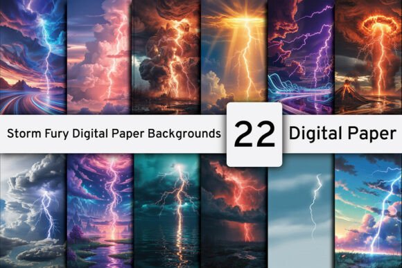 Unleash Dramatic Style with Storm Fury Digital Paper Backgrounds