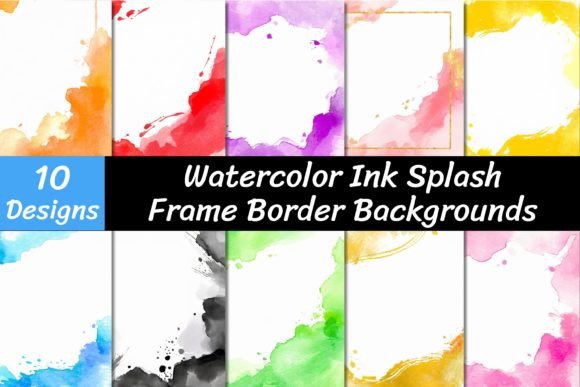 Unleash Your Creativity with Watercolor Ink Splash Frame Backgrounds