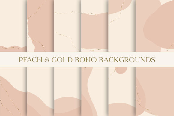 Warm Up Your Visuals with Peach Gold Abstract Boho Backgrounds